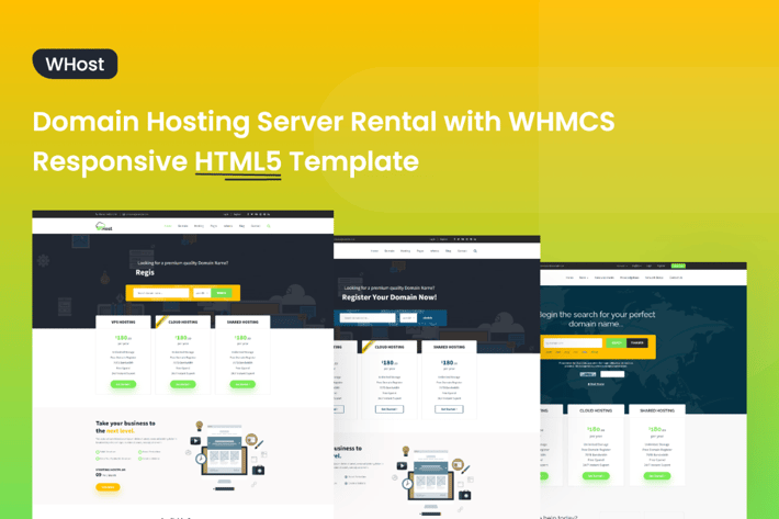 WHost-Domain Hosting Server Rental with WHMCS Responsive HTML5 Template